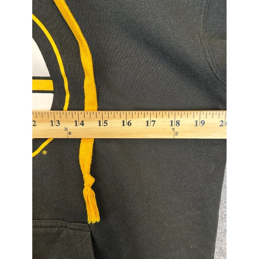NHL Boston Bruins Hoodie Mens Medium Black Yellow Lace Up Hockey Sweatshirt - Picture 6 of 8